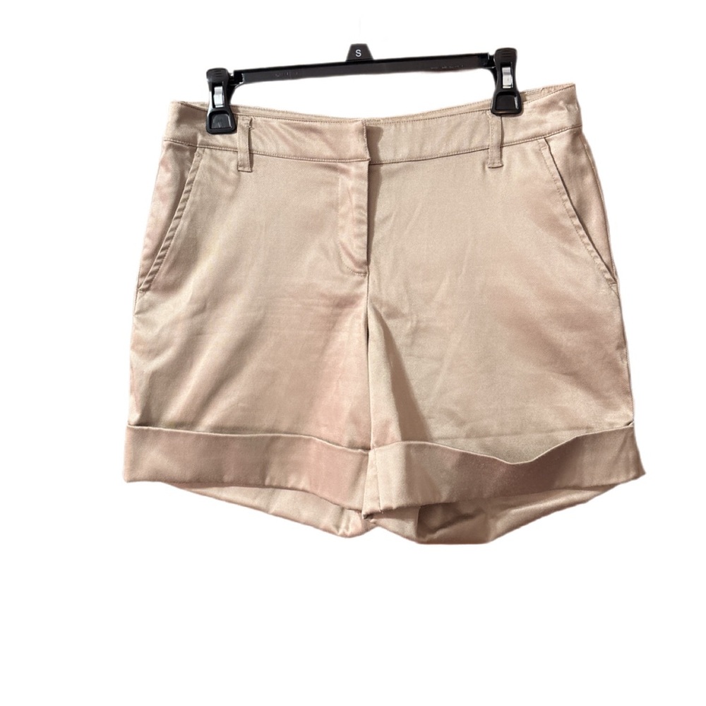 INC International Concepts | Size 6 Tailored Cuffed Shorts Khaki Gold EUC Vntg
